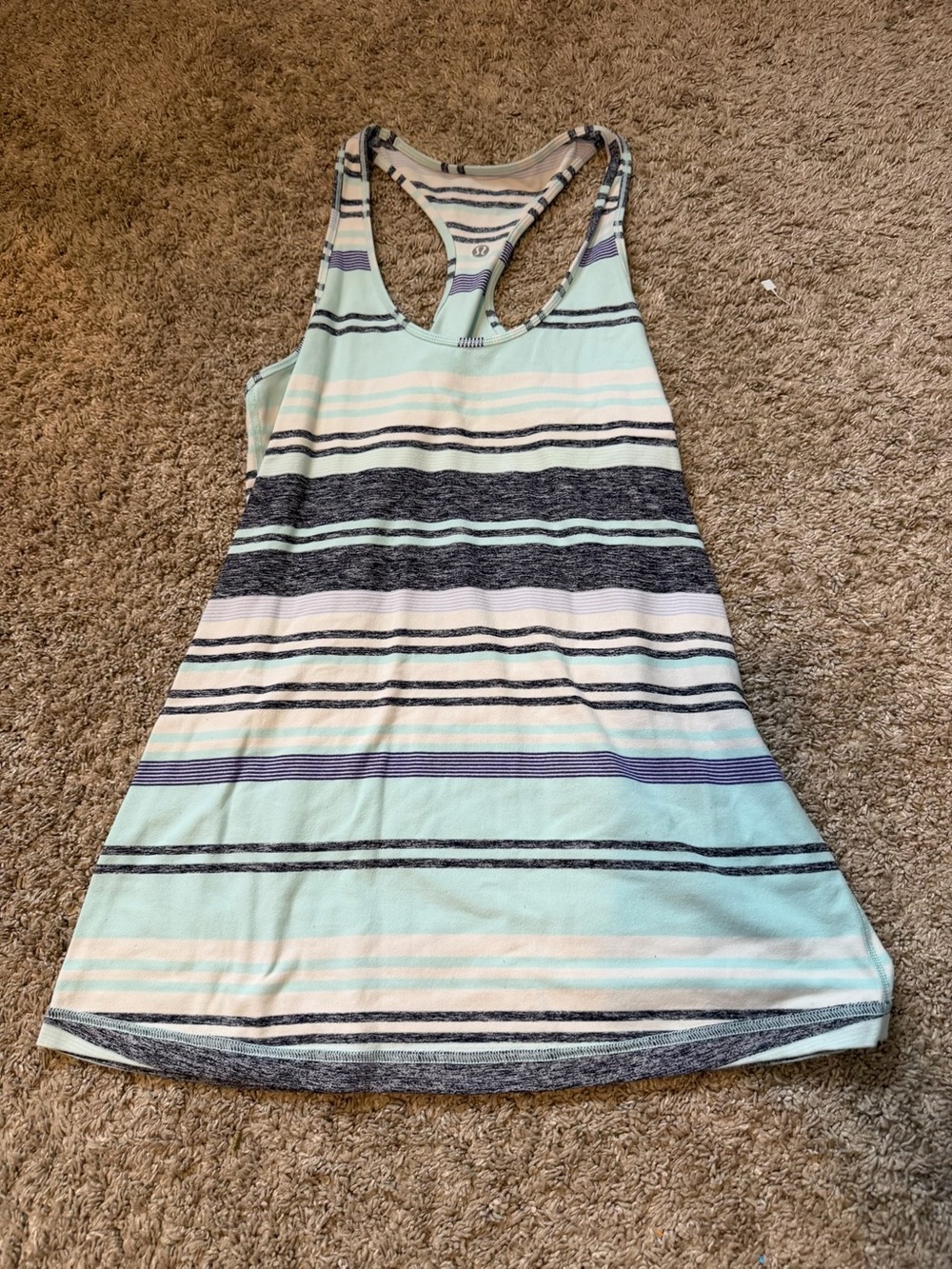 lululemon athletica Striped Racerback Tank Top in Mint, White, Gray, Purple